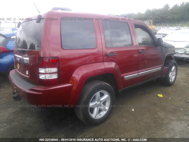 1J4PN5GK4AW171315 - 2010 JEEP LIBERTY LIMITED RED photo 4