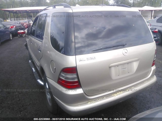 4JGAB54EX1A238298 - 2001 MERCEDES-BENZ ML 320 GOLD photo 3