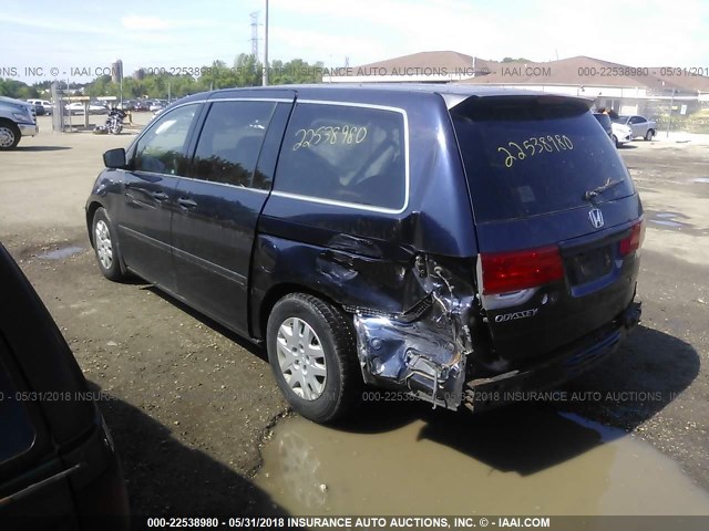 5FNRL38278B084210 - 2008 HONDA ODYSSEY LX BLUE photo 3