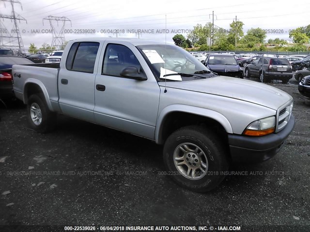 1D7HG38X73S288700 - 2003 DODGE DAKOTA QUAD SPORT SILVER photo 1