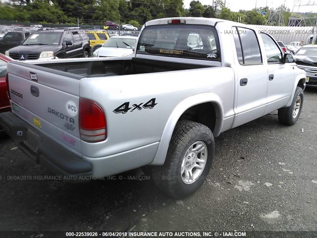 1D7HG38X73S288700 - 2003 DODGE DAKOTA QUAD SPORT SILVER photo 4