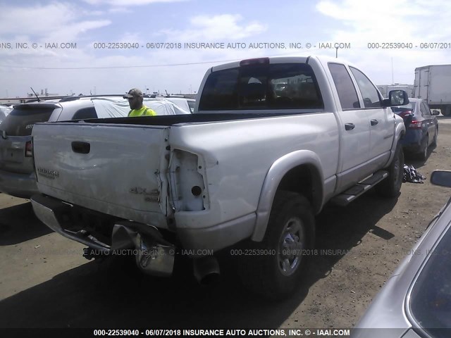 3D7KU28C54G121184 - 2004 DODGE RAM 2500 ST/SLT WHITE photo 4