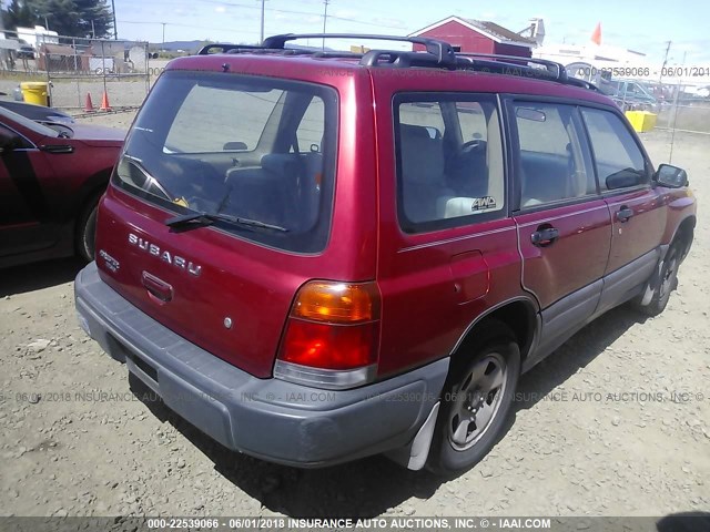 JF1SF6352XH732990 - 1999 SUBARU FORESTER L RED photo 4