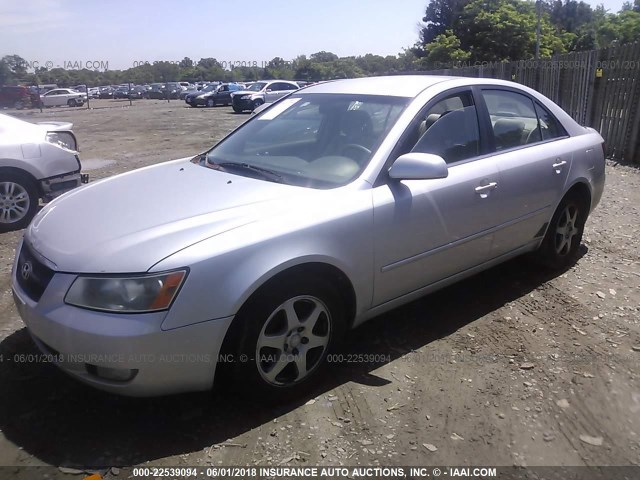 5NPEU46F46H090732 - 2006 HYUNDAI SONATA GLS/LX SILVER photo 2