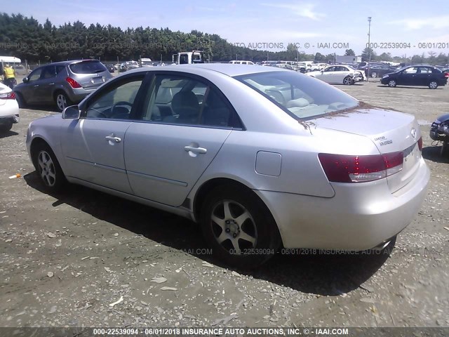 5NPEU46F46H090732 - 2006 HYUNDAI SONATA GLS/LX SILVER photo 3