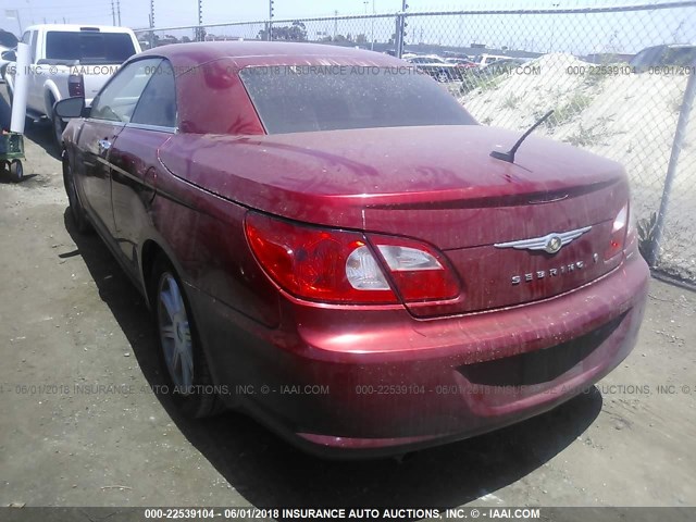 1C3LC65M98N302926 - 2008 CHRYSLER SEBRING LIMITED RED photo 3