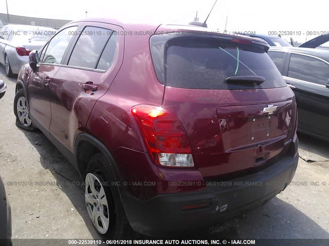 KL7CJKSB9FB090120 - 2015 CHEVROLET TRAX LS RED photo 3