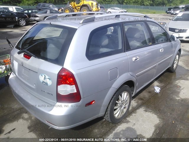 KL5JJ86Z85K104856 - 2005 SUZUKI FORENZA LX/EX SILVER photo 4