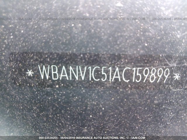 WBANV1C51AC159899 - 2010 BMW 528 XI BLACK photo 9