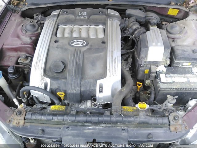 KMHFU45E63A239122 - 2003 HYUNDAI XG 350 BURGUNDY photo 10