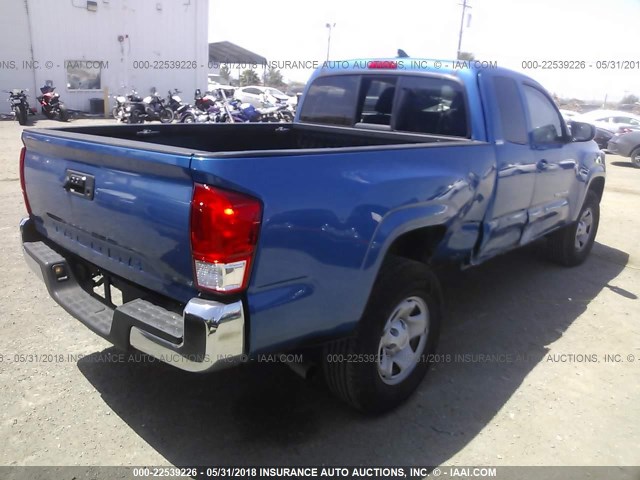 5TFRX5GN5GX071438 - 2016 TOYOTA TACOMA ACCESS CAB/SR/SR5 BLUE photo 4