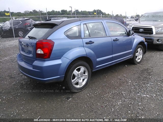 1B3HB48B27D323335 - 2007 DODGE CALIBER SXT BLUE photo 4