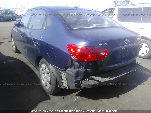 KMHDU46D77U268288 - 2007 HYUNDAI ELANTRA GLS/SE/LIMITED Dark Blue photo 3