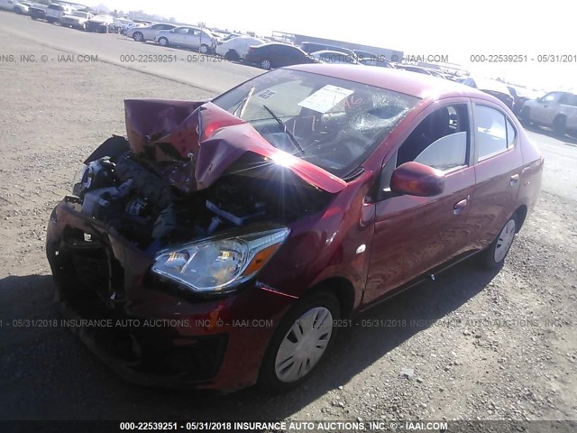 ML32F3FJ5HHF19752 - 2017 MITSUBISHI MIRAGE G4 ES წითელი ფოტო 2