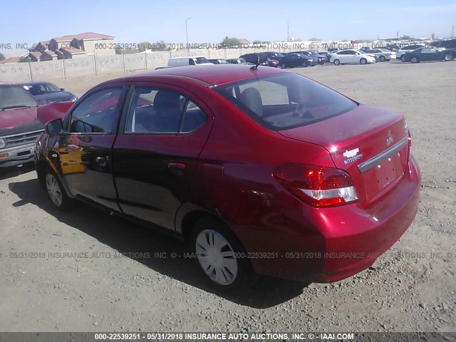 ML32F3FJ5HHF19752 - 2017 MITSUBISHI MIRAGE G4 ES წითელი ფოტო 3