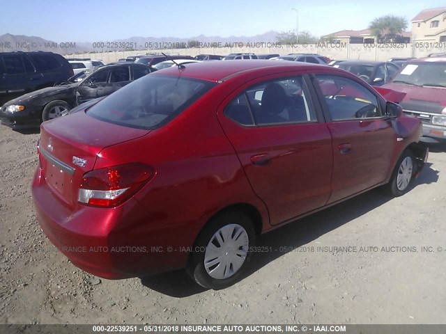 ML32F3FJ5HHF19752 - 2017 MITSUBISHI MIRAGE G4 ES წითელი ფოტო 4