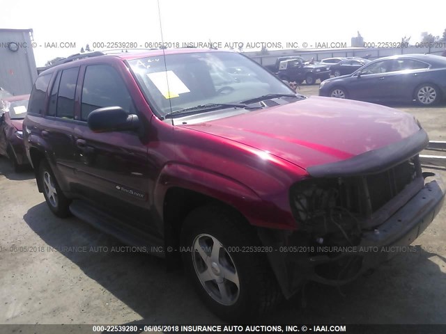 1GNDT13S742253815 - 2004 CHEVROLET TRAILBLAZER LS/LT MAROON photo 1