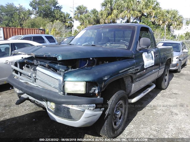 1B7HF16Z9WS717880 - 1998 DODGE RAM 1500 GREEN photo 2