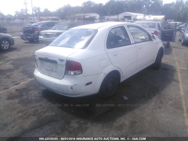 KL1TD52654B141860 - 2004 CHEVROLET AVEO WHITE photo 4