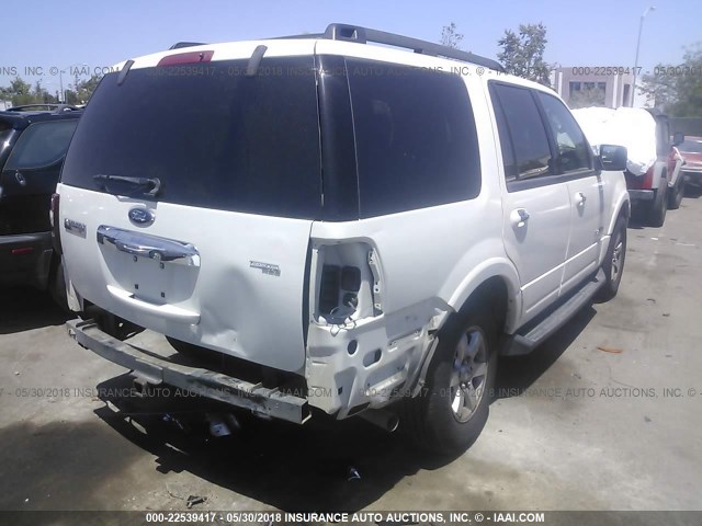 1FMFU15538LA29460 - 2008 FORD EXPEDITION XLT WHITE photo 4