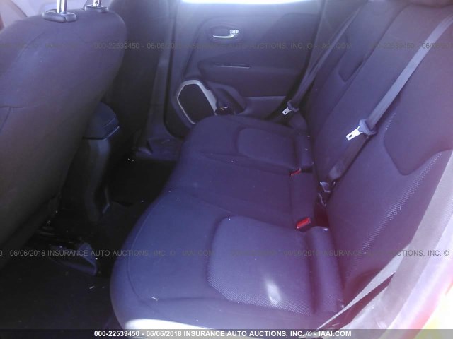 ZACCJBAT3GPC56345 - 2016 JEEP RENEGADE SPORT Նարնջագույն լուսանկար 8