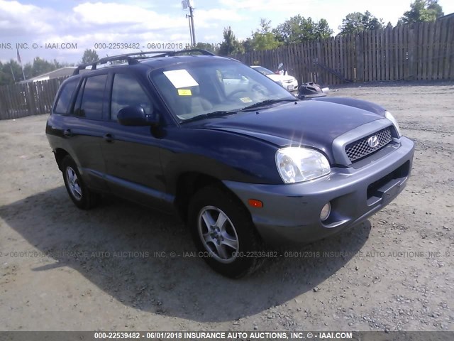 KM8SC73D24U845319 - 2004 HYUNDAI SANTA FE GLS/LX BLUE photo 1