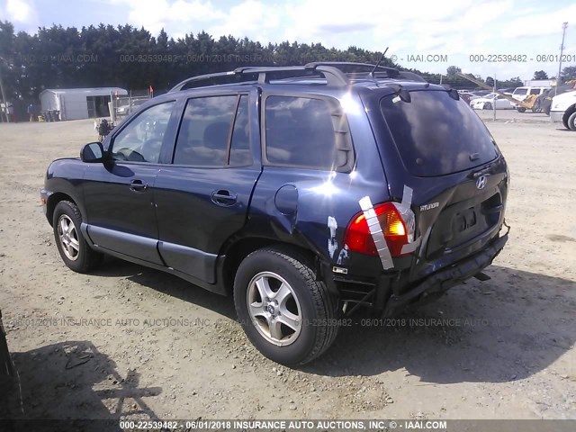 KM8SC73D24U845319 - 2004 HYUNDAI SANTA FE GLS/LX BLUE photo 3