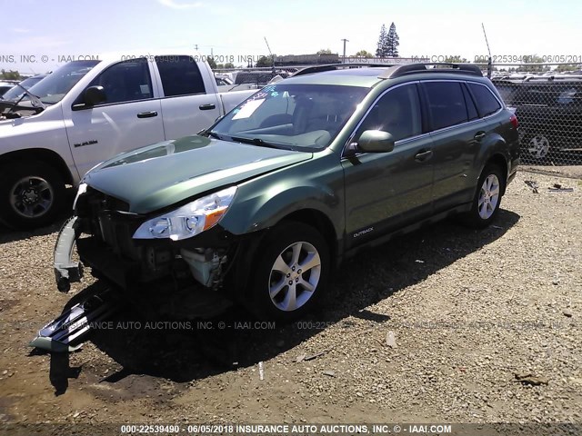4S4BRBPC3D3311335 - 2013 SUBARU OUTBACK 2.5I LIMITED GREEN photo 2