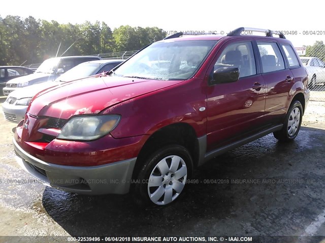 JA4LX31G83U055714 - 2003 MITSUBISHI OUTLANDER LS RED photo 2