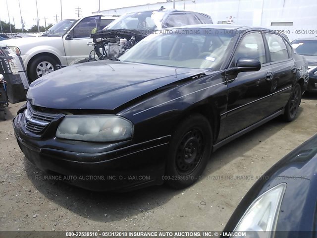 2G1WF52E749448707 - 2004 CHEVROLET IMPALA BLACK photo 2