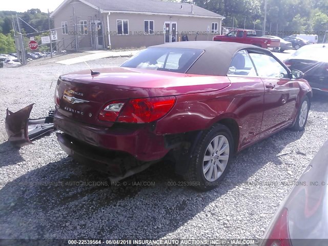 1C3BC5EDXAN180606 - 2010 CHRYSLER SEBRING TOURING RED photo 4