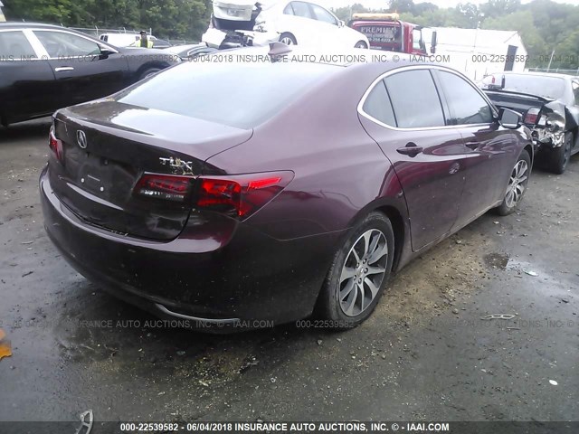 19UUB1F52FA003152 - 2015 ACURA TLX TECH BURGUNDY photo 4
