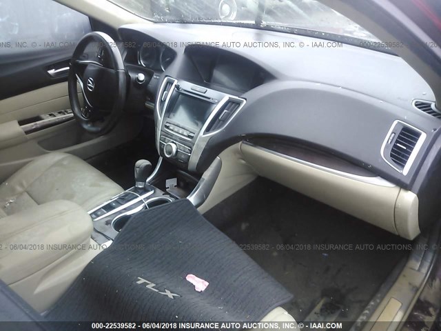 19UUB1F52FA003152 - 2015 ACURA TLX TECH BURGUNDY photo 5