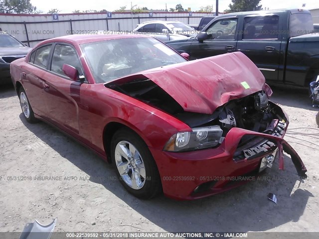 2C3CDXHG3DH653715 - 2013 DODGE CHARGER SXT RED photo 1