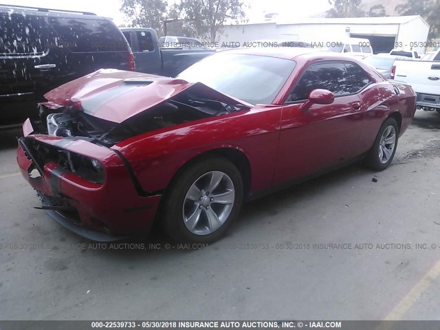 2C3CDZAG2FH732785 - 2015 DODGE CHALLENGER SXT RED photo 2