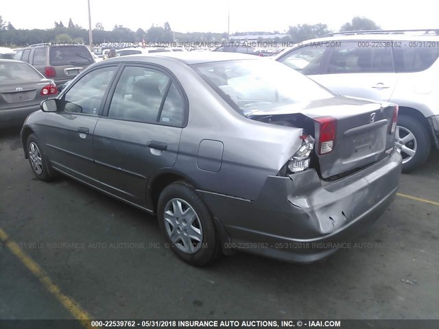 2HGES16325H565765 - 2005 HONDA CIVIC DX VP GRAY photo 3