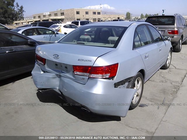 5NPEU46F96H129296 - 2006 HYUNDAI SONATA GLS/LX BLUE photo 4