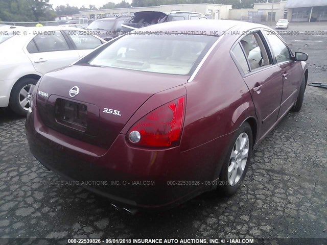 1N4BA41E87C803841 - 2007 NISSAN MAXIMA SE/SL RED photo 4