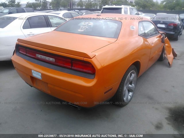 2C3CDYAG1EH196470 - 2014 DODGE CHALLENGER SXT ORANGE photo 4