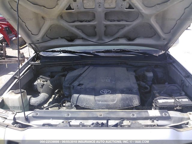 5TEJU62N46Z303277 - 2006 TOYOTA TACOMA DOUBLE CAB PRERUNNER SILVER photo 10