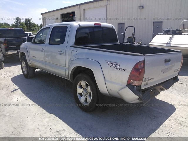 5TEJU62N46Z303277 - 2006 TOYOTA TACOMA DOUBLE CAB PRERUNNER SILVER photo 3