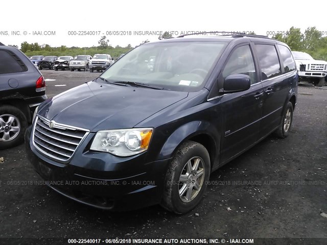 2A8HR54P98R821430 - 2008 CHRYSLER TOWN & COUNTRY TOURING BLUE photo 2