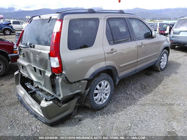 JHLRD78946C050160 - 2006 HONDA CR-V SE/EX BROWN photo 4