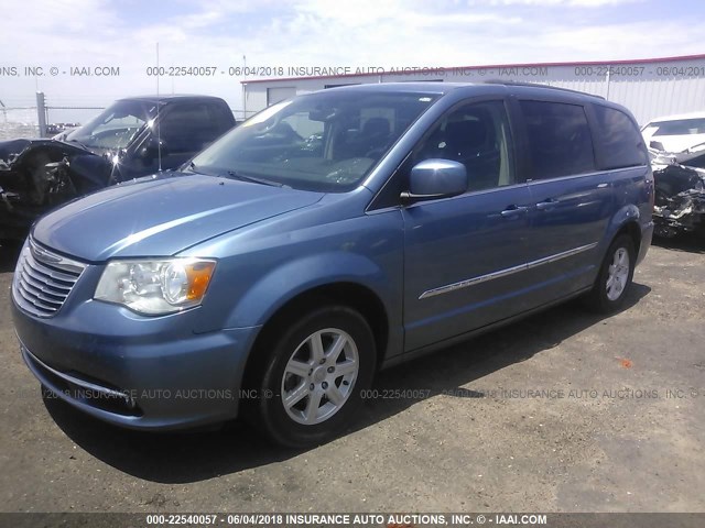 2A4RR5DG1BR702641 - 2011 CHRYSLER TOWN & COUNTRY TOURING BLUE photo 2