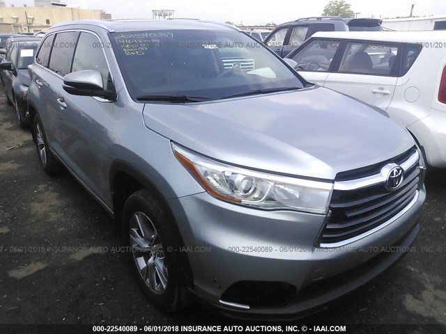 5TDJKRFH5FS215508 - 2015 TOYOTA HIGHLANDER XLE ვერცხლისფერი ფოტო 1