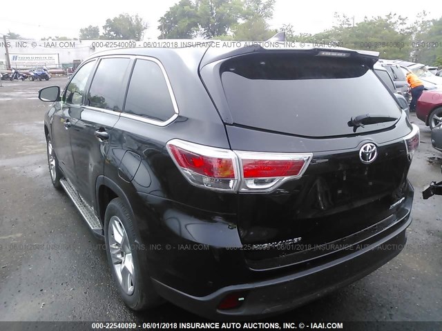 5TDDKRFHXFS136607 - 2015 TOYOTA HIGHLANDER LIMITED/LTD PLATINUM BLACK photo 3