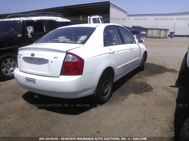 KNAFE121245056759 - 2004 KIA NEW SPECTRA LX/EX WHITE photo 4