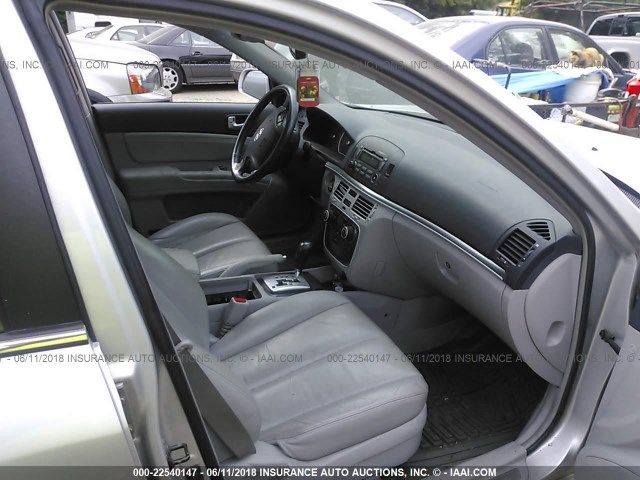 5NPEU46F46H073364 - 2006 HYUNDAI SONATA GLS/LX SILVER photo 5