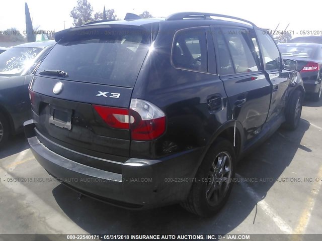 WBXPA73445WC48782 - 2005 BMW X3 2.5I BLACK photo 4