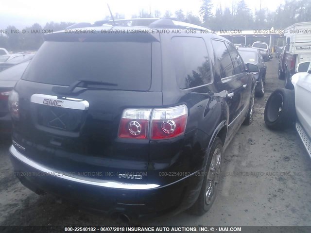 1GKKVTED7CJ291333 - 2012 GMC ACADIA DENALI BLACK photo 4